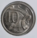 1980 10 Cent UNC Coin Australian Ten Cents In 2x2 Holder 