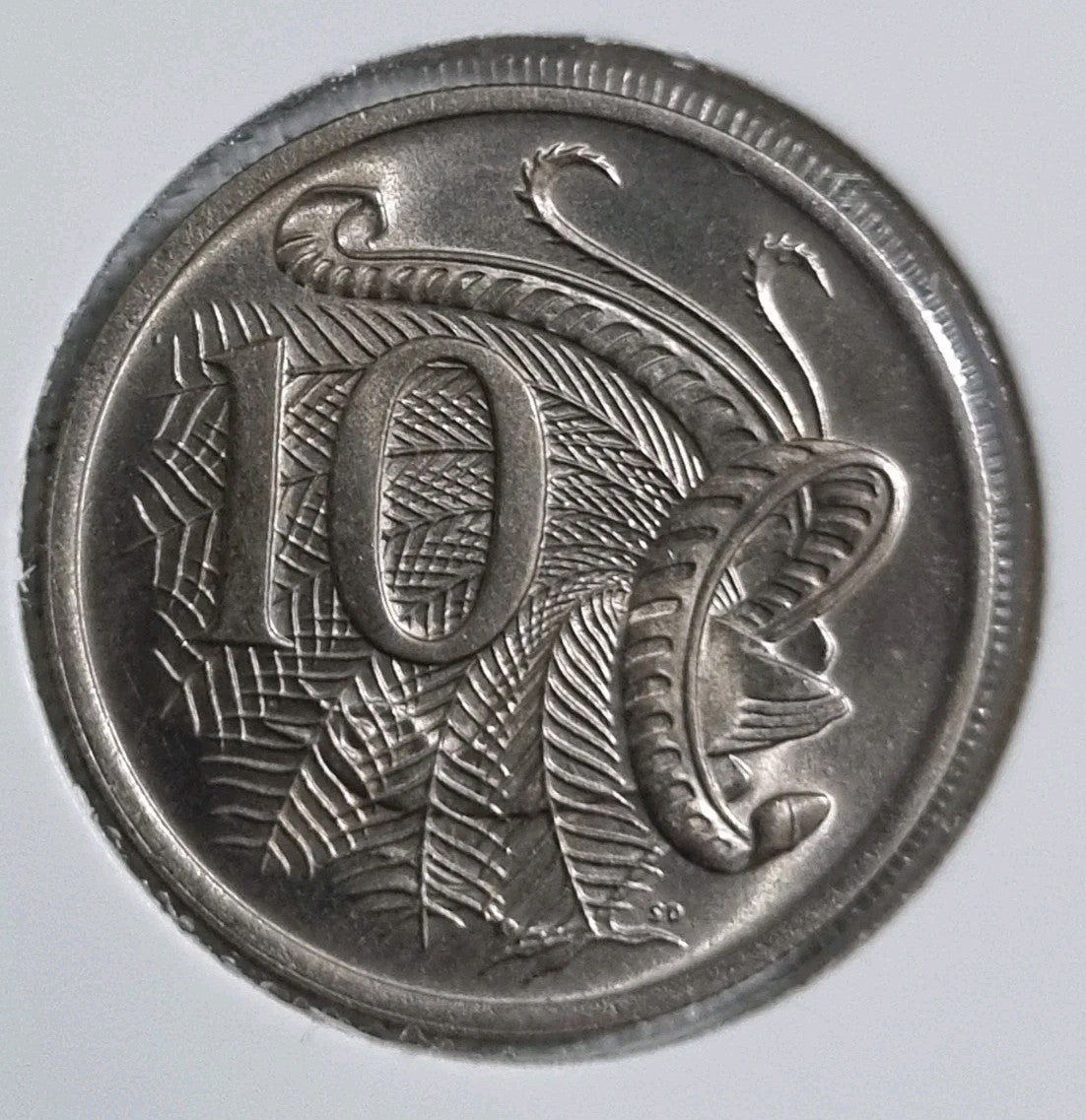 1980 10 Cent UNC Coin Australian Ten Cents In 2x2 Holder 