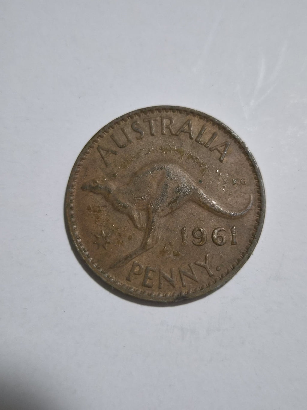 1961 Australian Penny With Dot