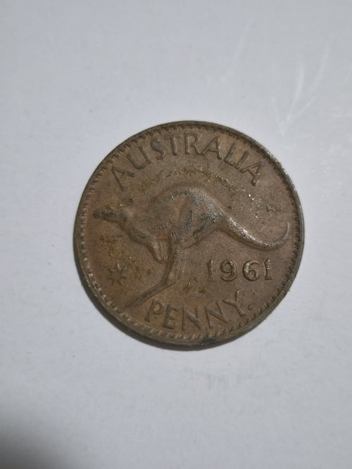 1961 Australian Penny With Dot