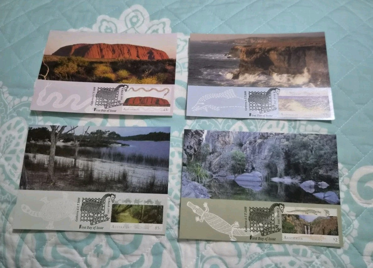 Australia Maximum Maxi Cards - 1993 World Heritage Sites (Set of 4) Pristine 