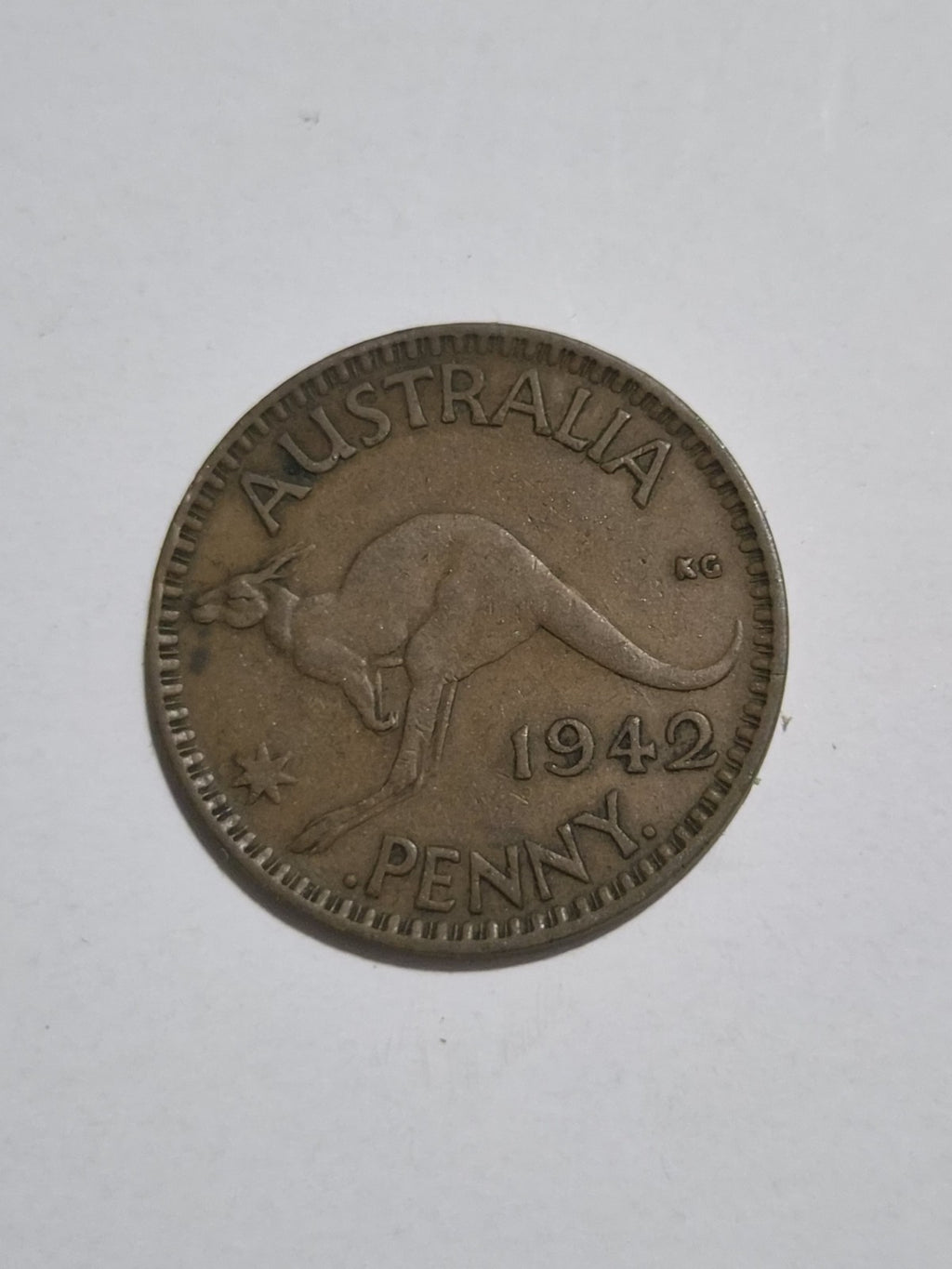 1942 Australian Penny with Y dot