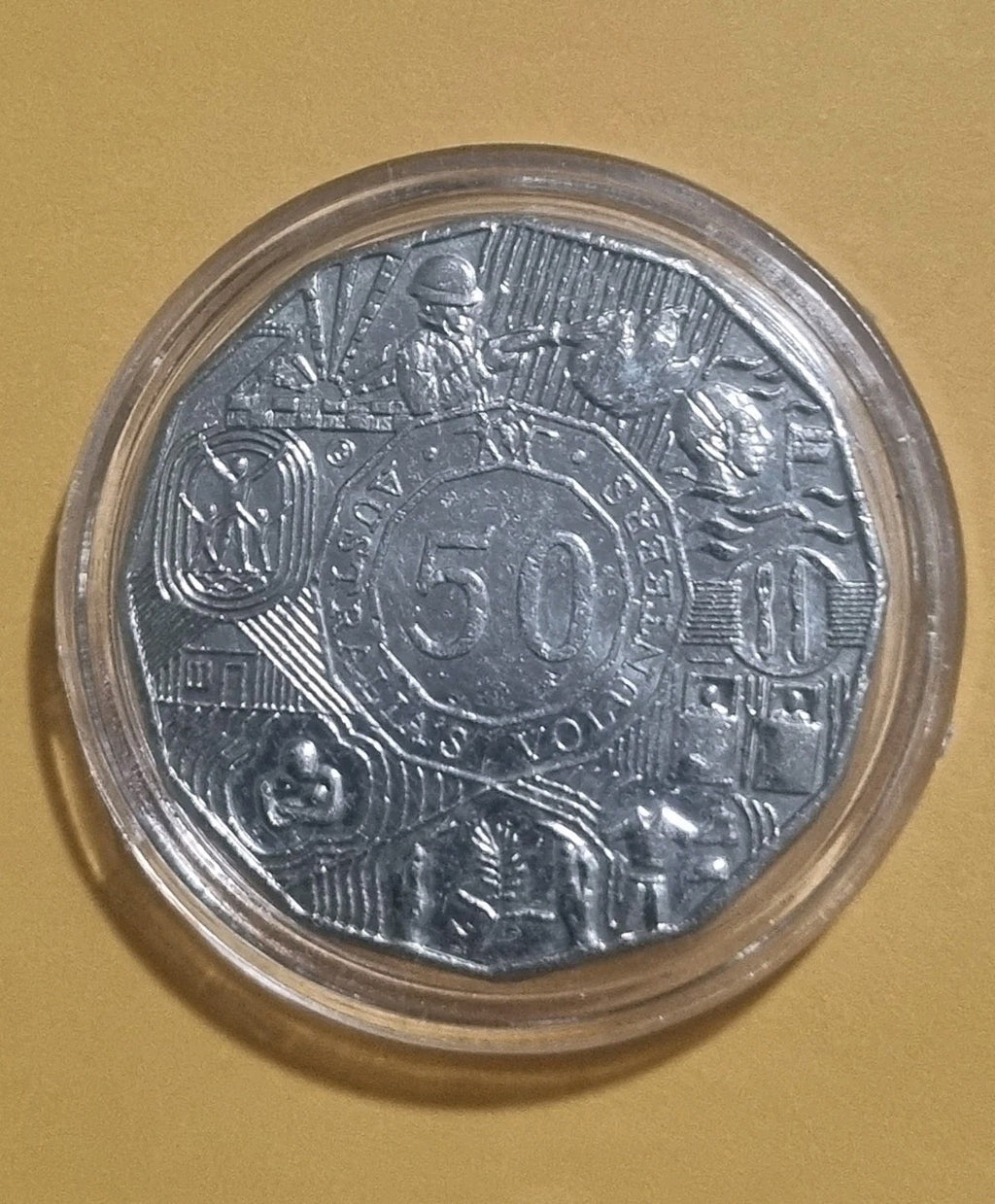 2003 Volunteers 50 Cent Coin - Lightly Circulated in Capsule 
