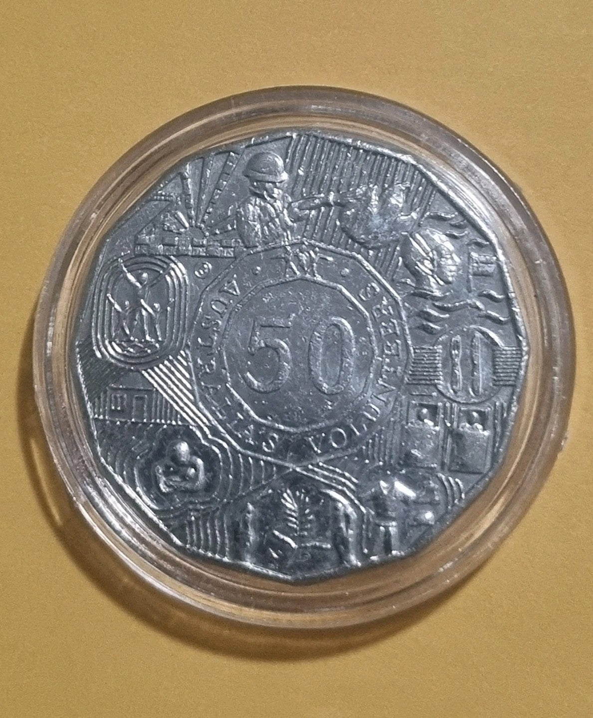 2003 Volunteers 50 Cent Coin - Lightly Circulated in Capsule 