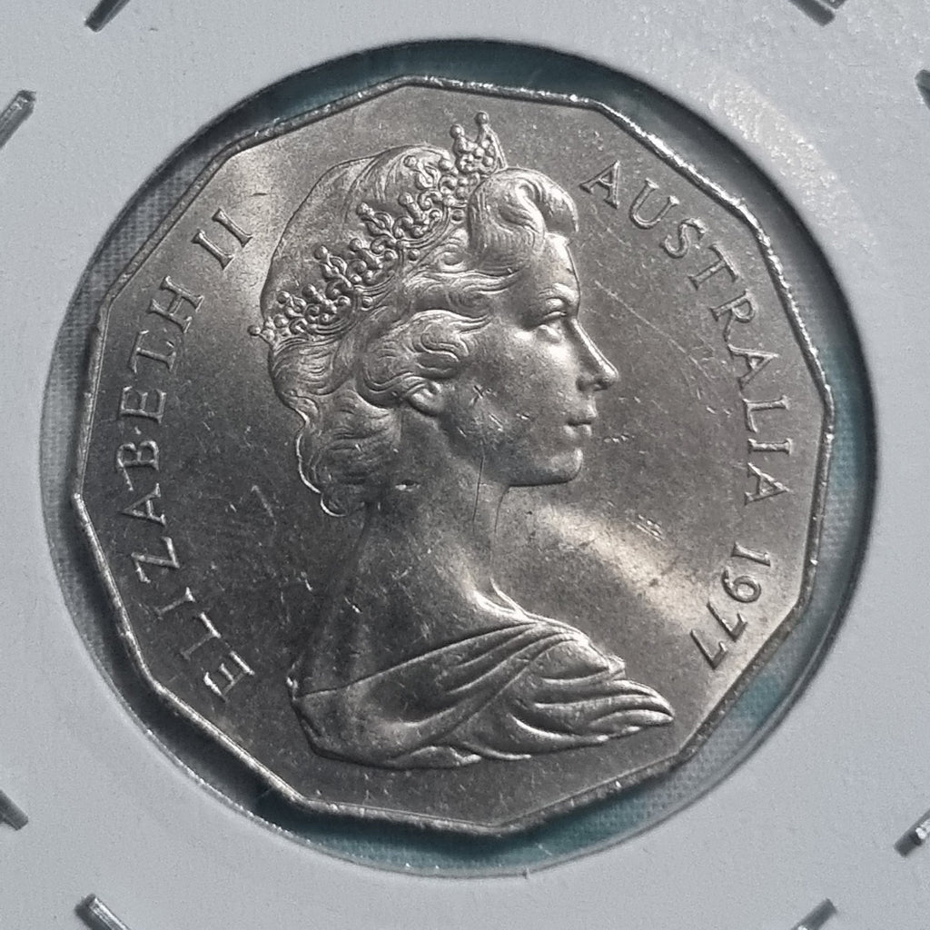1977 Silver Jubilee 50 cent coin + Free  FDC Included 
