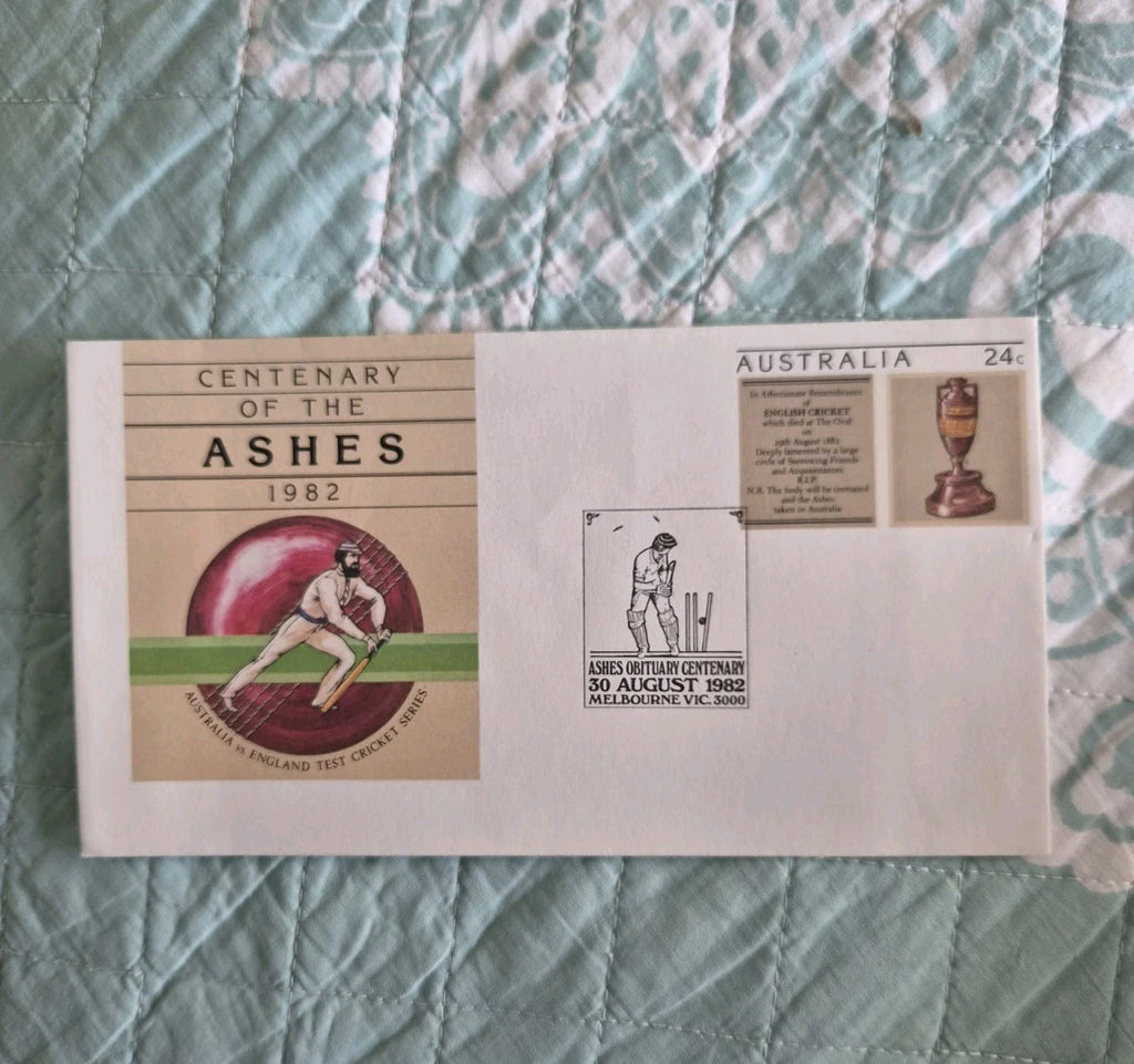 1982 Centenary Of The Ashes Cricket Cover Ashes FDC