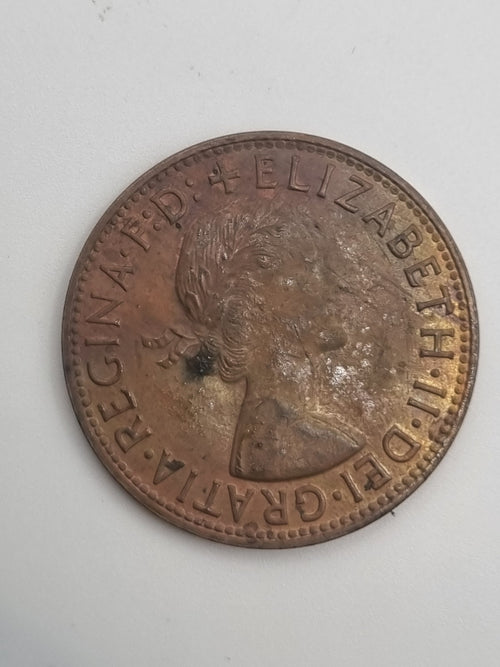 1962 Australian Penny With Dot