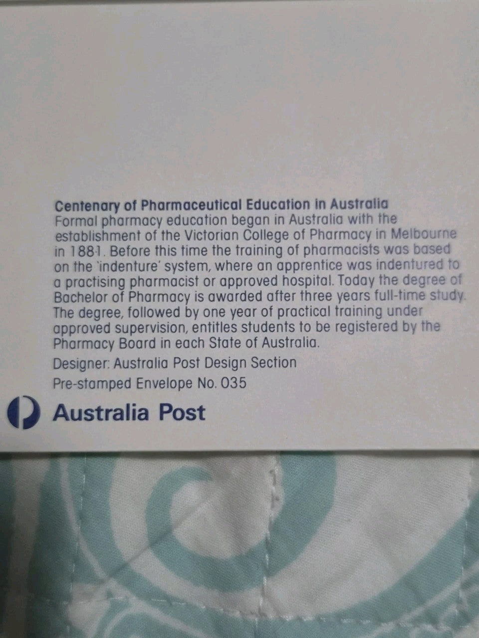 1981 22c PSE Centenary of Pharmaceuticals Education