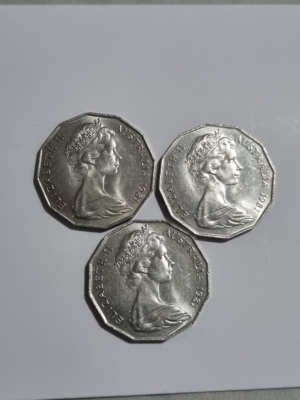 3 x 1981 UNC Fifty Cent 50c Coins Princess Diana and Prince Charles