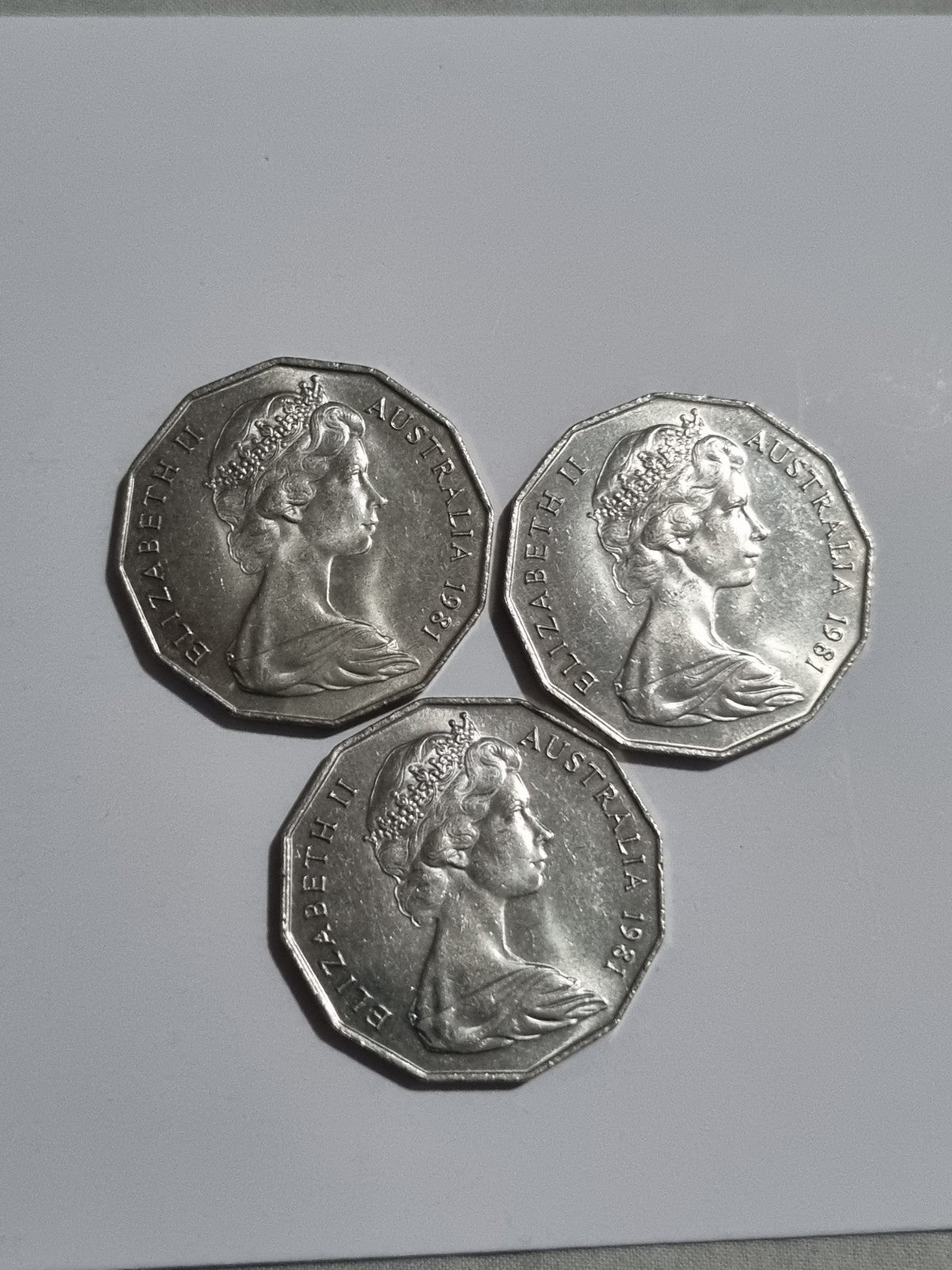 3 x 1981 UNC Fifty Cent 50c Coins Princess Diana and Prince Charles