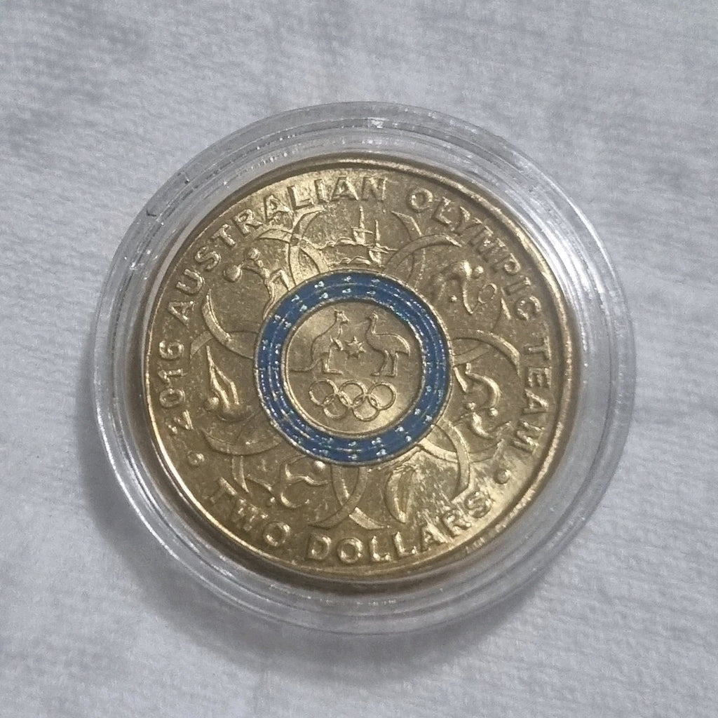 2016 Two dollar UNC Olympic Rio Blue Coin - $2 In Protective Capsule 