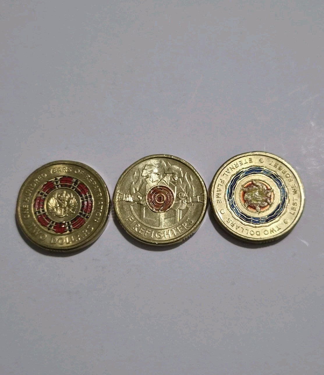 3 x  $2 Coloured Coins - Two Dollars
