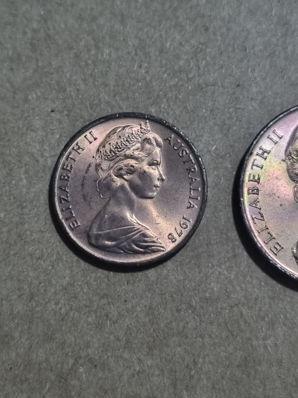 1978 One Two Five Ten Twenty Cent Australian Coins 1 2 5 10 20 Cents
