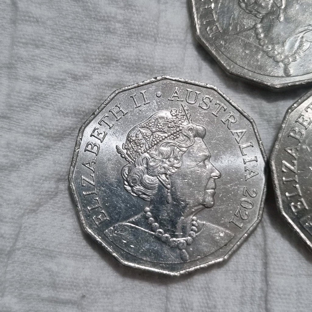 3 x 50 Cent Coins , 2020 , 2021 & 2022 -  Lightly Circulated in 2x2 Holders