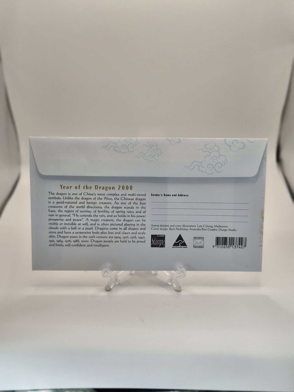 2000 Christmas Island FDC - Year of The Dragon - First Day Cover