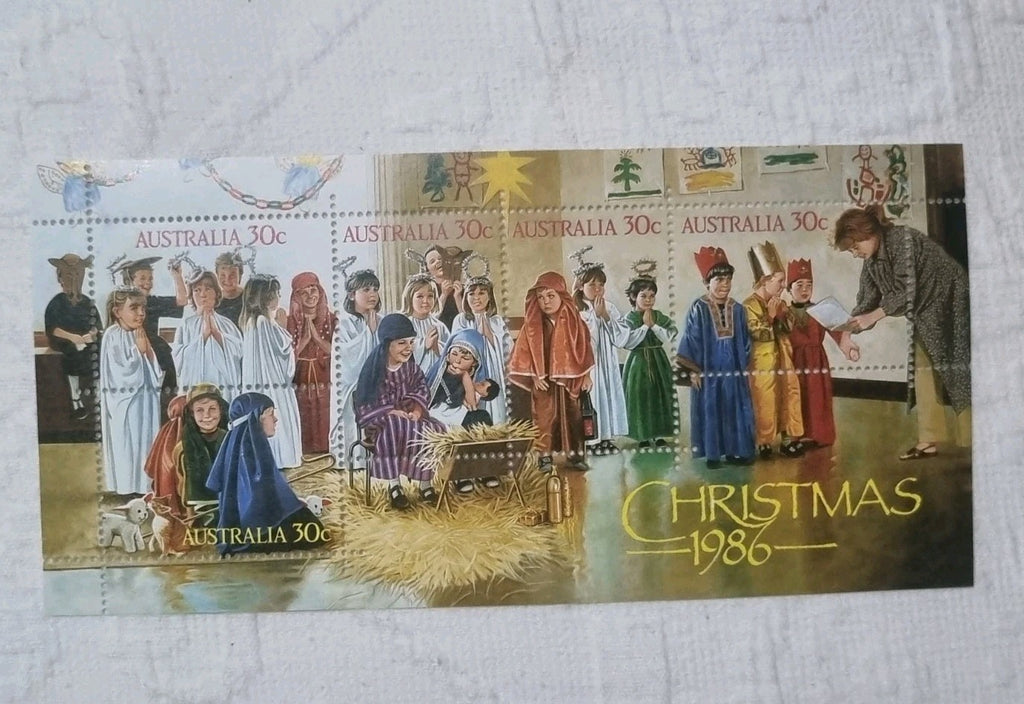 1986 Australia Christmas  1986 5 Stamp Mini Sheet MNH, Clean