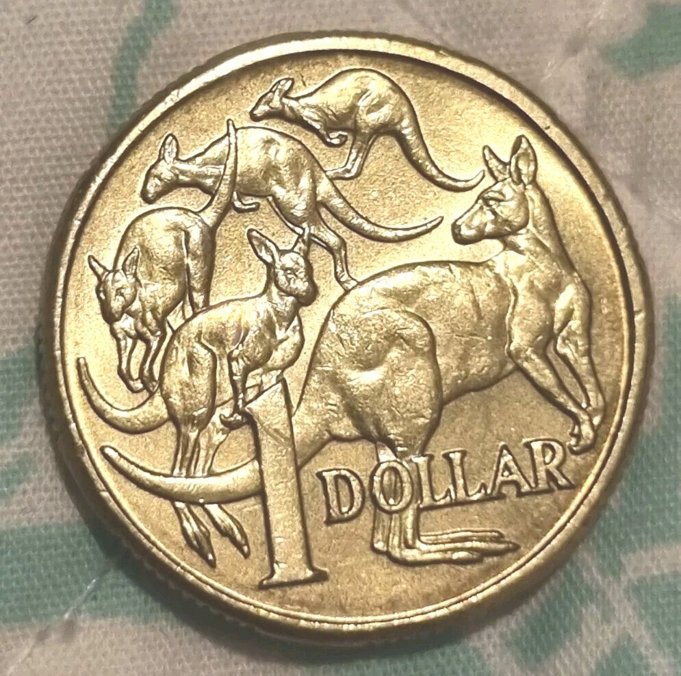 1985 Australia 1 Dollar - Elizabeth II Mob of Roos Coin