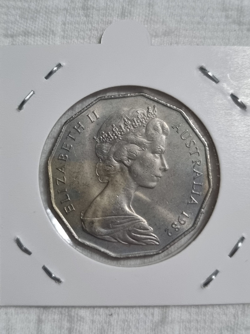 3 x 50 Cent Coins - 1977 , 1981 , 1982 In 2x2 Holders For Protection 