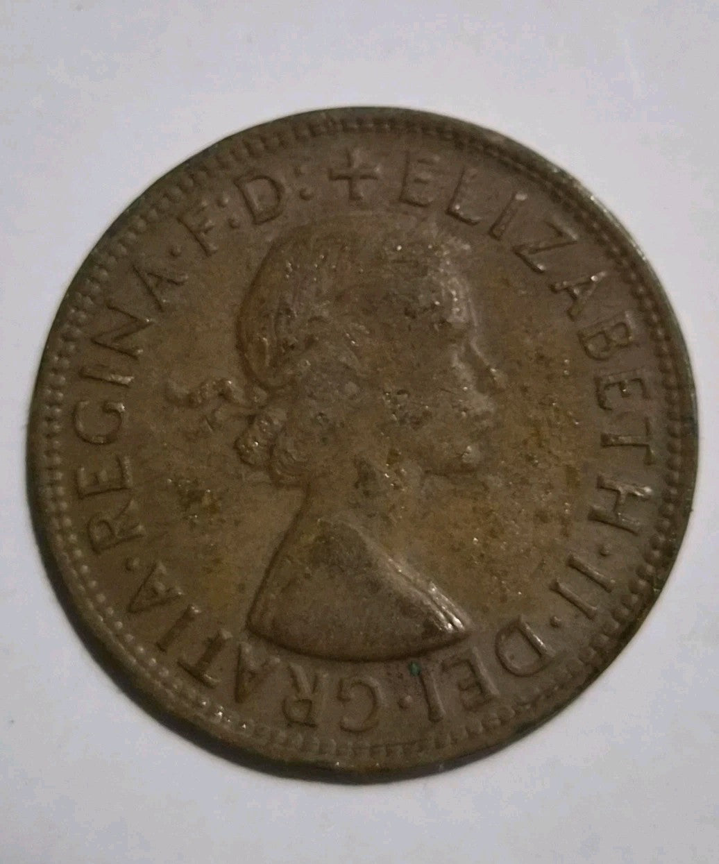 1955 Australian Penny with Y dot