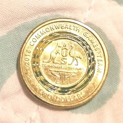 2018 Australian $2 Dollar Coin Commonwealth Games Team Green Gold