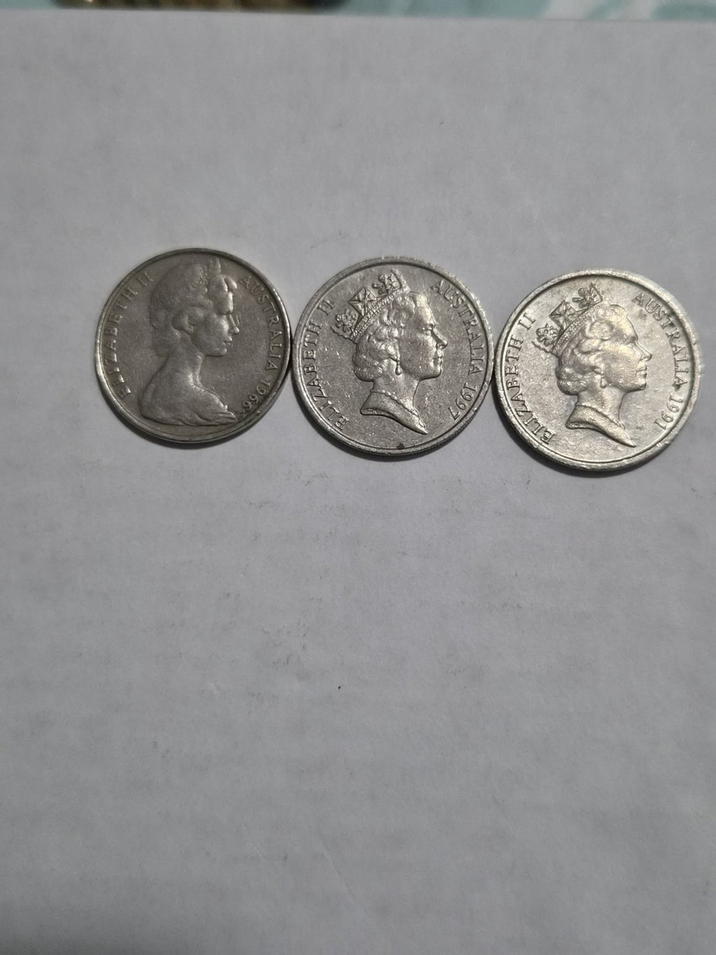 1966 , 1991 , 1997  10 Cent Coins Australian Ten Cents 