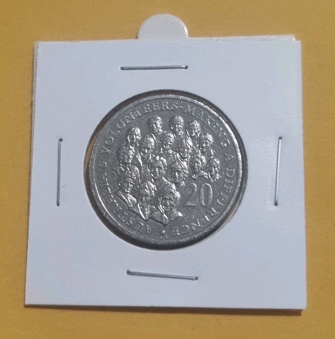 2003 Volunteers 20 Cent Coin In 2x2 Holder Lightly Circulated 