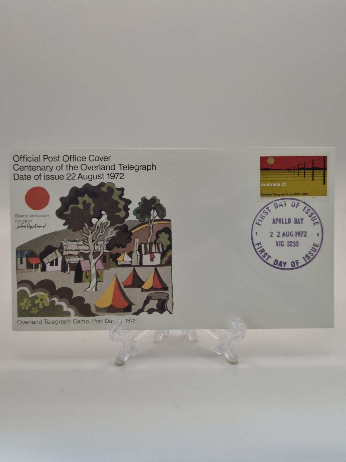 1972 First Day Cover Centenary of  the Overland Telegraph Line  - Apollo Bay