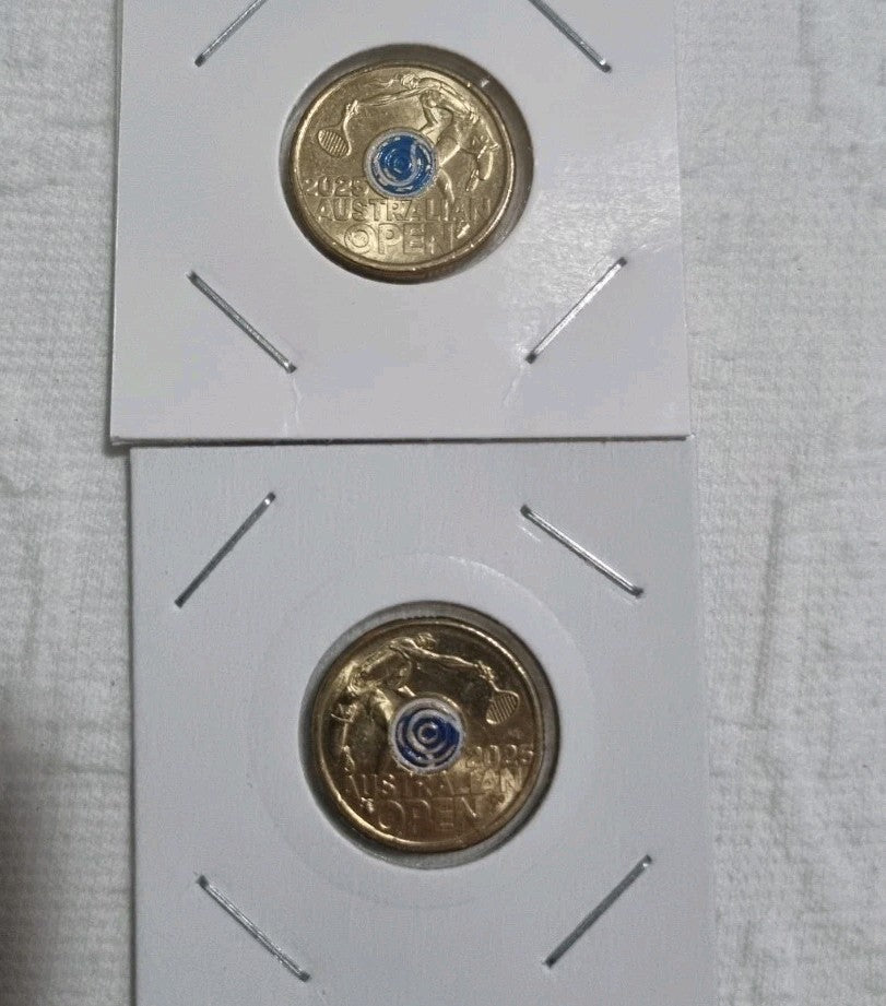 2 x 2025 Australian  Open Tennis Mens & Womens $2 DOLLAR COINS - UNC Two Dollars