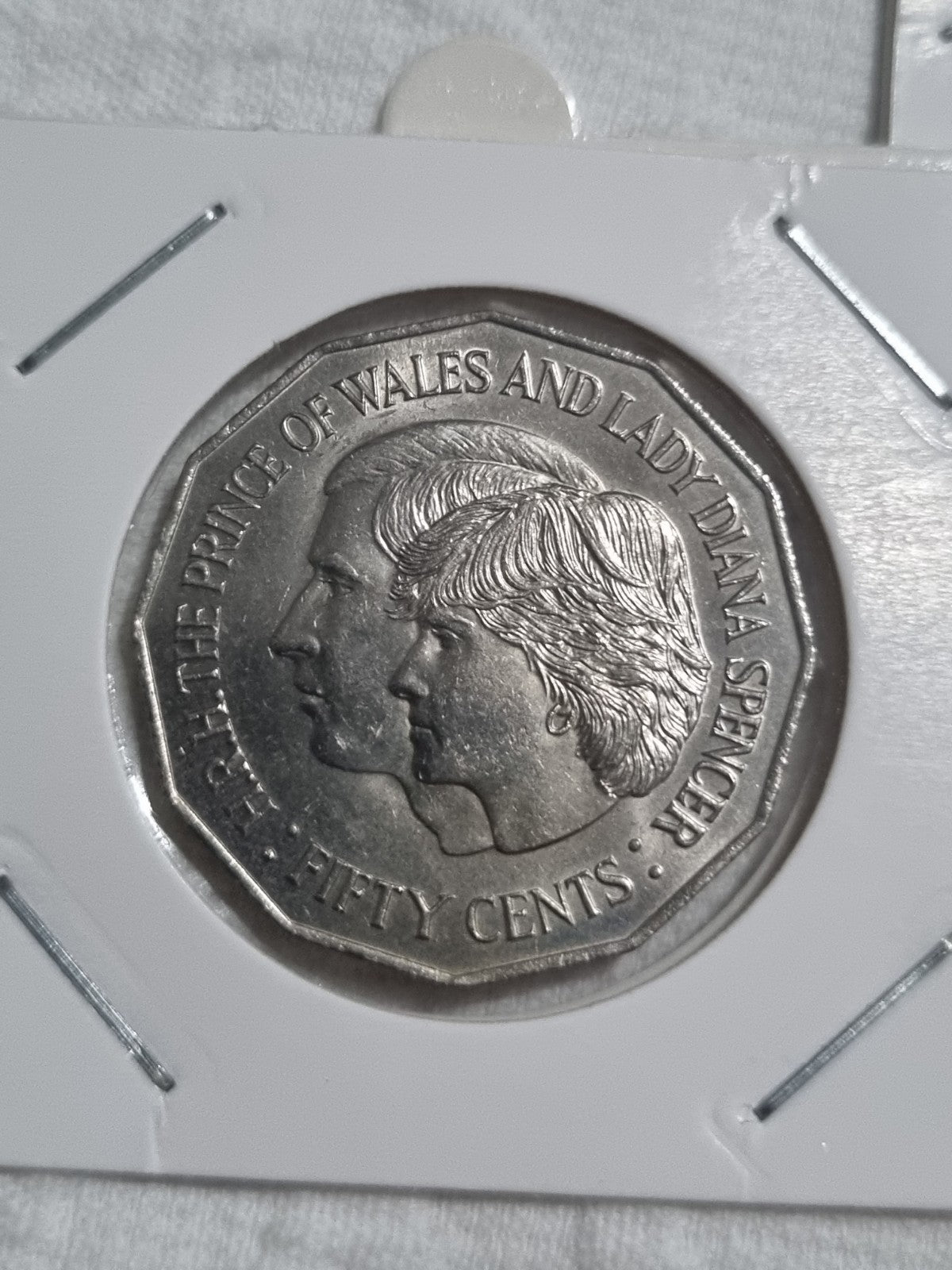 3 x 50 Cent Coins - 1977 , 1981 , 1982 In 2x2 Holders For Protection 