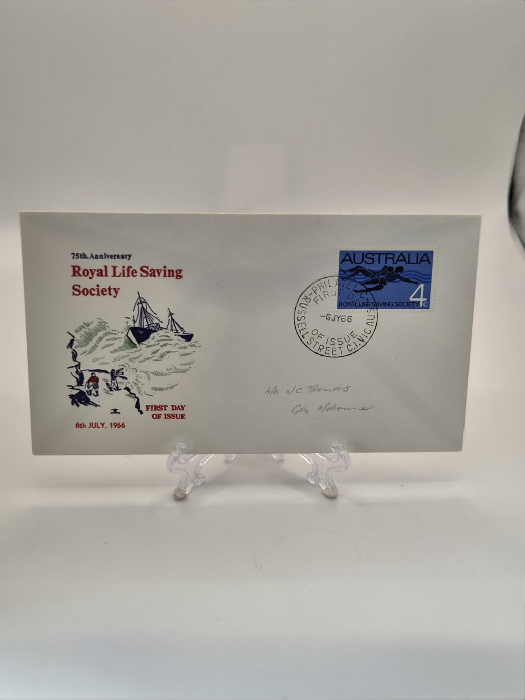 1966 - 75th Annic Royal Life Saving Society  First Day Cover Australia FDC