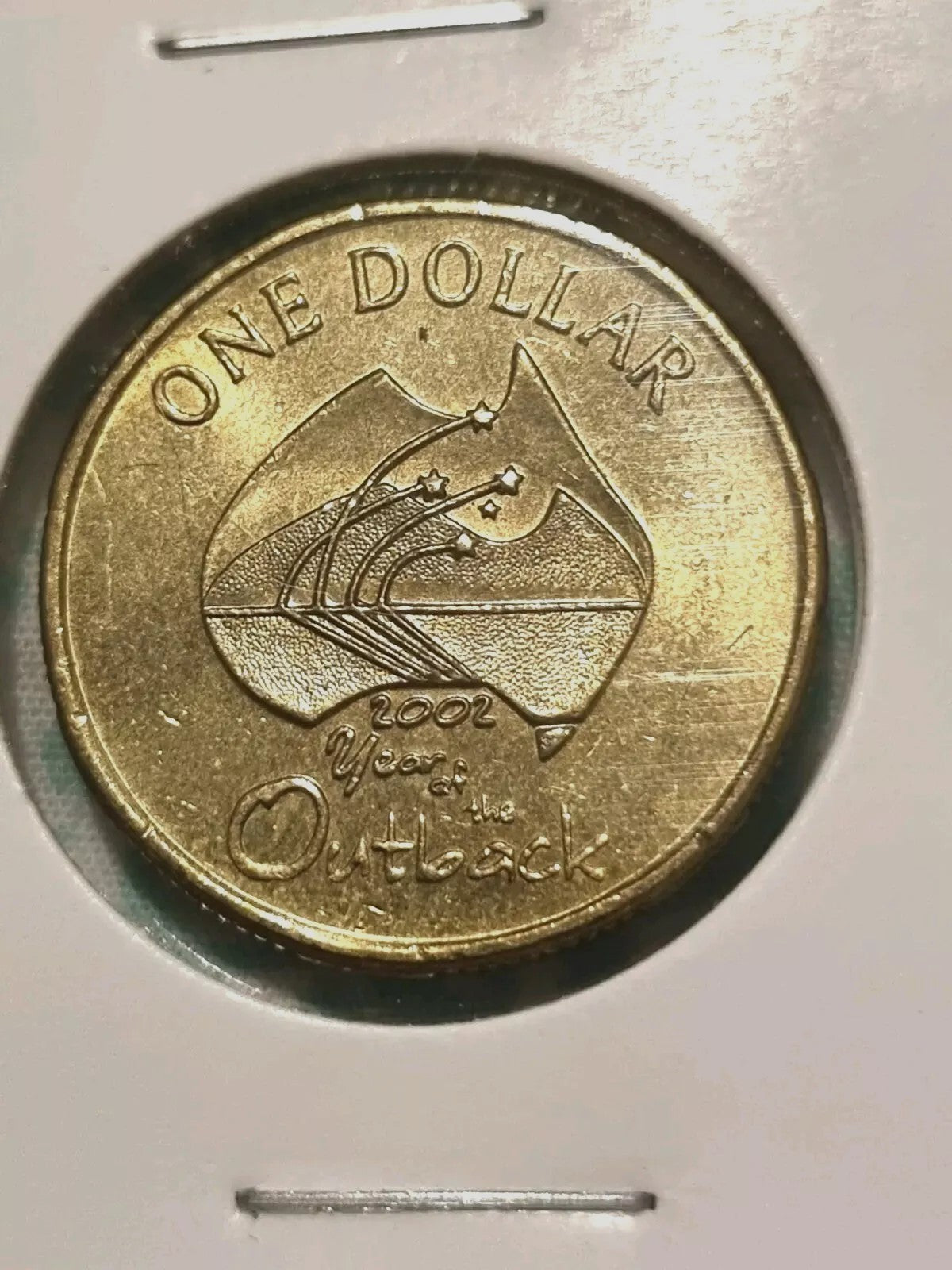 2002 $1 One Dollar Coin  - Year of The Outback In A 2x2 Holder