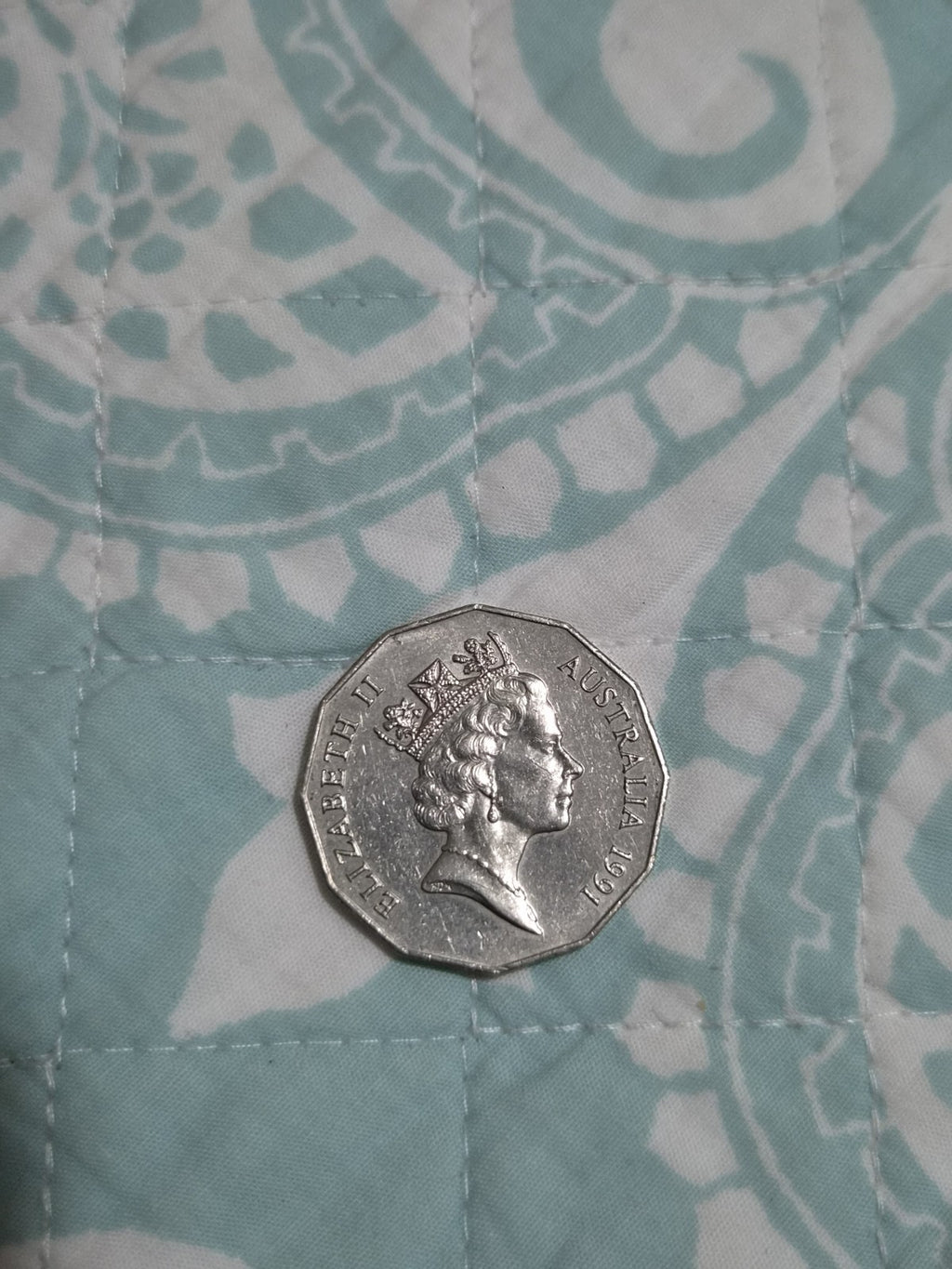 1991 Rams Head 50 Cent Coin - 25th anniversary decimal currency