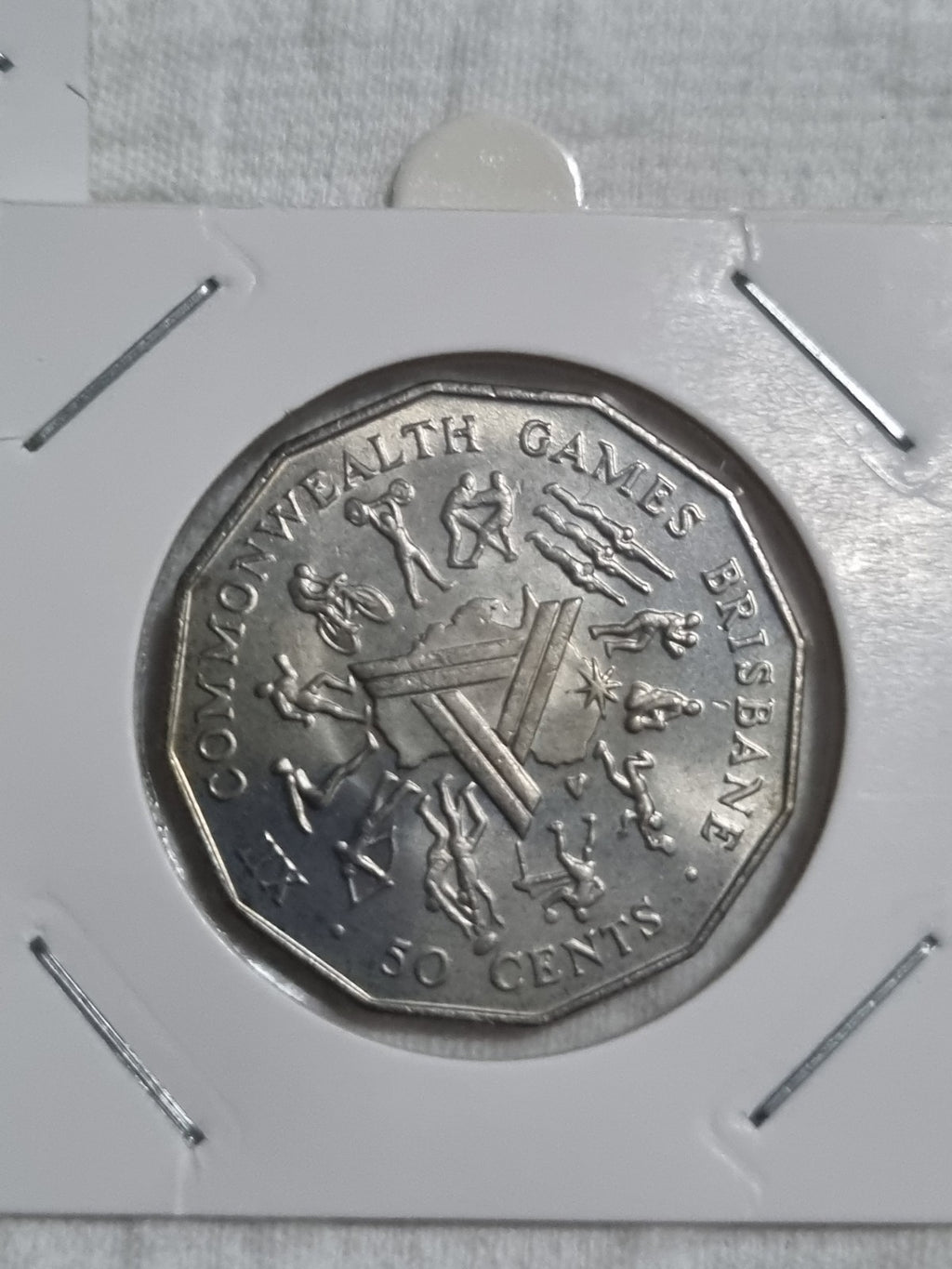 3 x 50 Cent Coins - 1977 , 1981 , 1982 In 2x2 Holders For Protection 