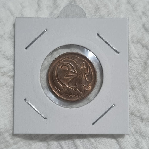 1980 Uncirculated Two Cent Coin in 2X2 holder