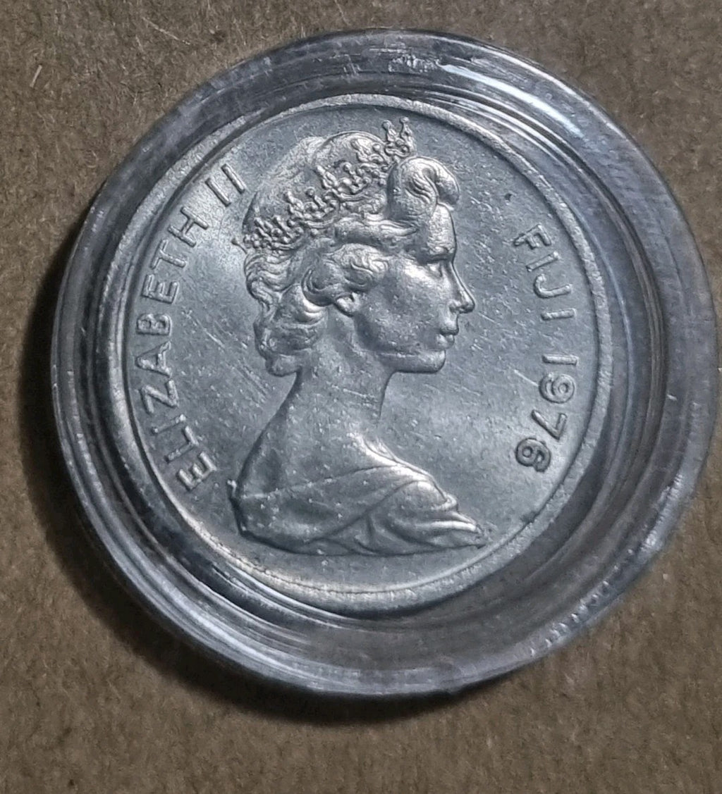1976 5 Cents Fiji Coin In Capsule 