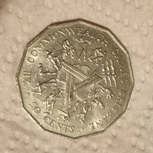 1982 Fifty Cent 50c Coin Brisbane Commonwealth Games 