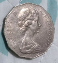 1975 Australia Fifty Cent QEII Coin 50c - Circulated coin.
