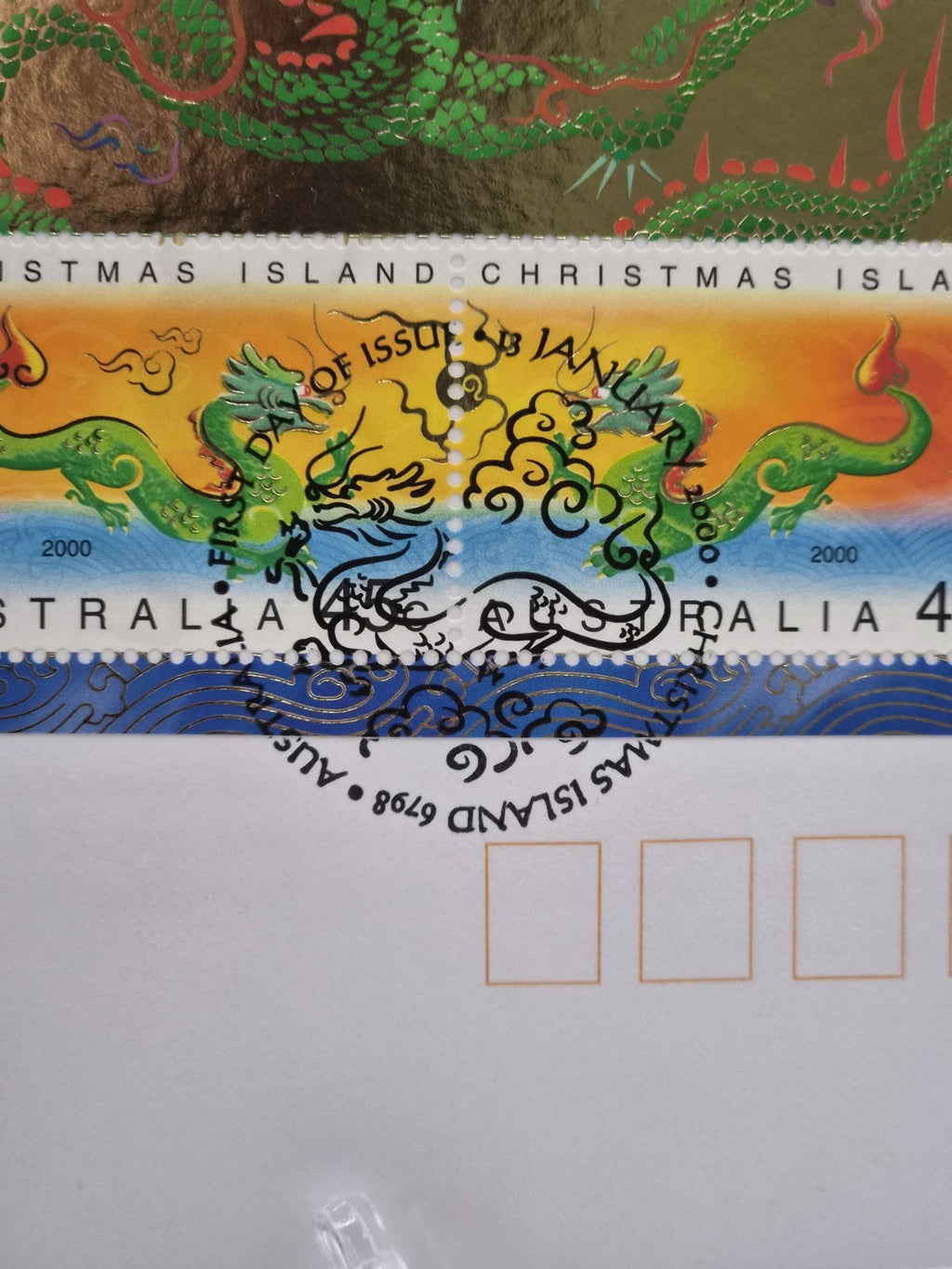2000 Christmas Island FDC - Year of The Dragon - First Day Cover