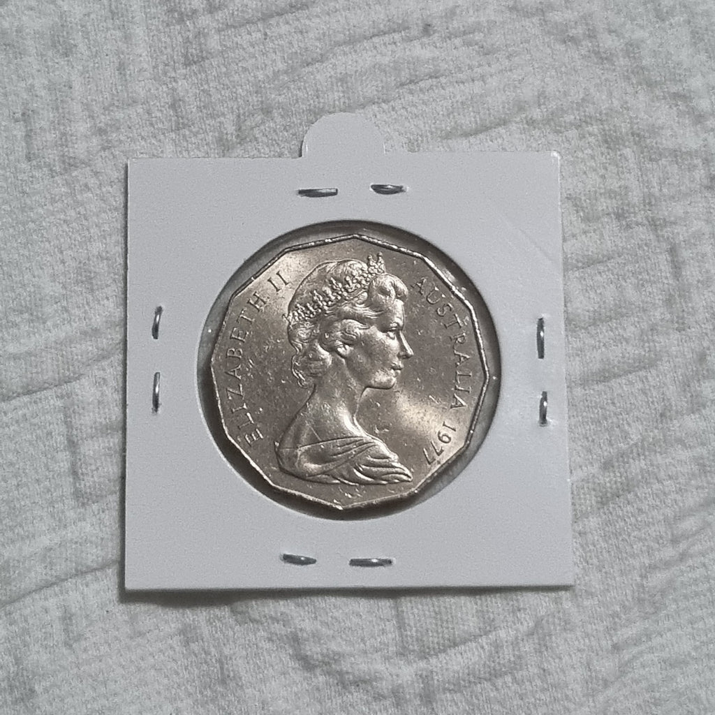 1977 aUNC Silver Jubilee 50 cent coin- Extremely Shiny 