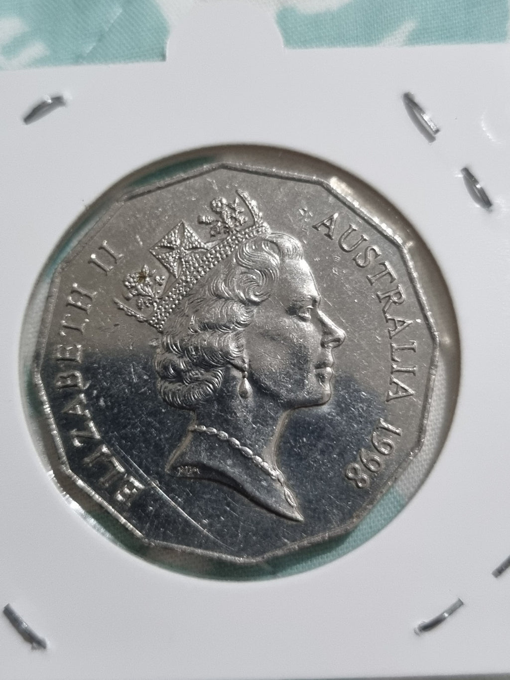 1998 UNC Bass & Flinders 50 Cent Coin In 2x2 Holder 