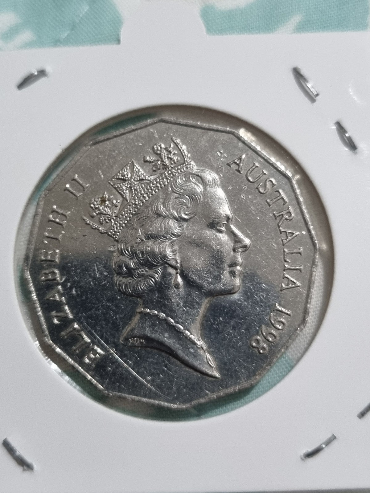 1998 UNC Bass & Flinders 50 Cent Coin In 2x2 Holder 