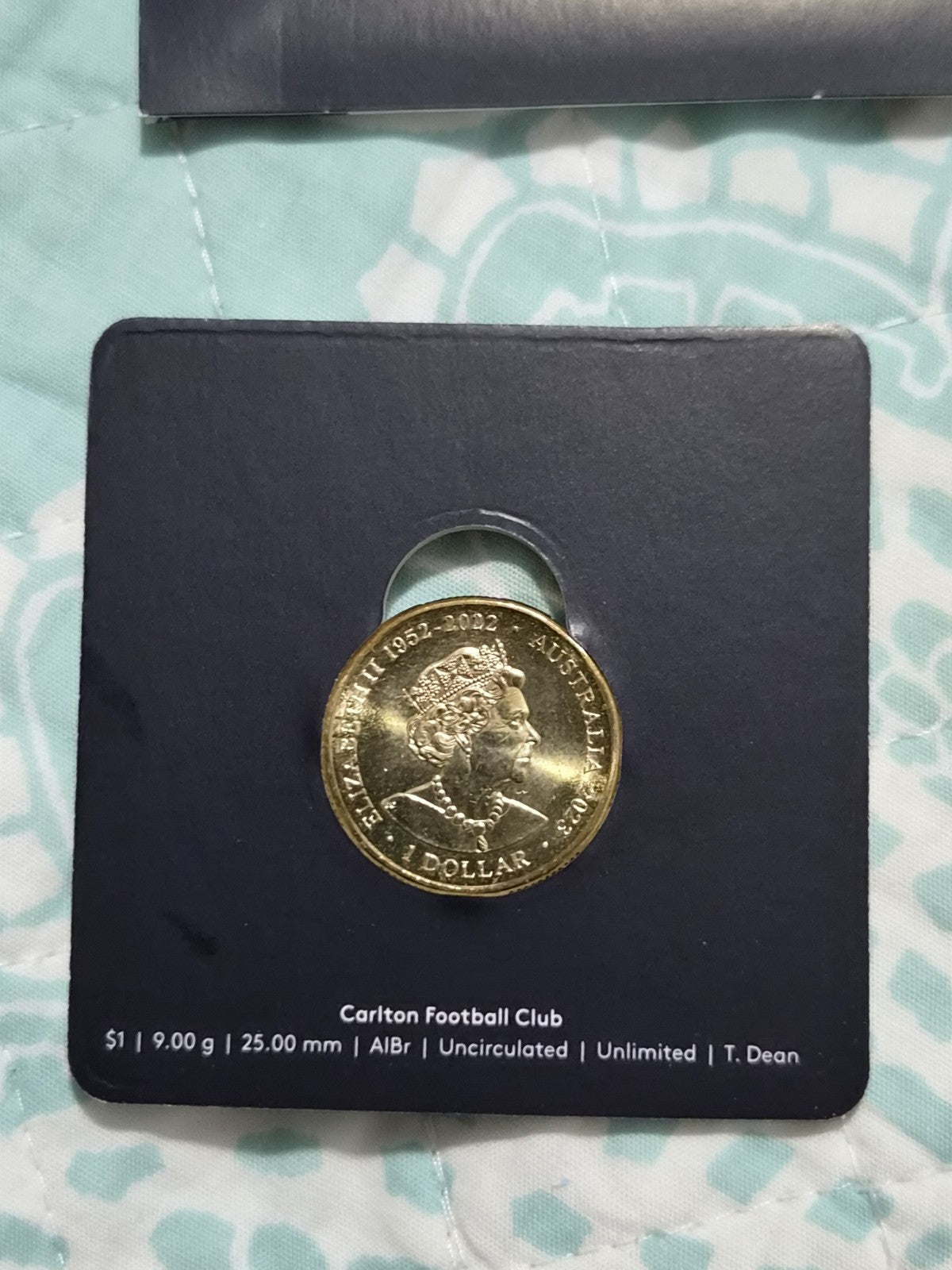 2023 AFL Carlton Football Club  $1 One Dollar Carded Coin 