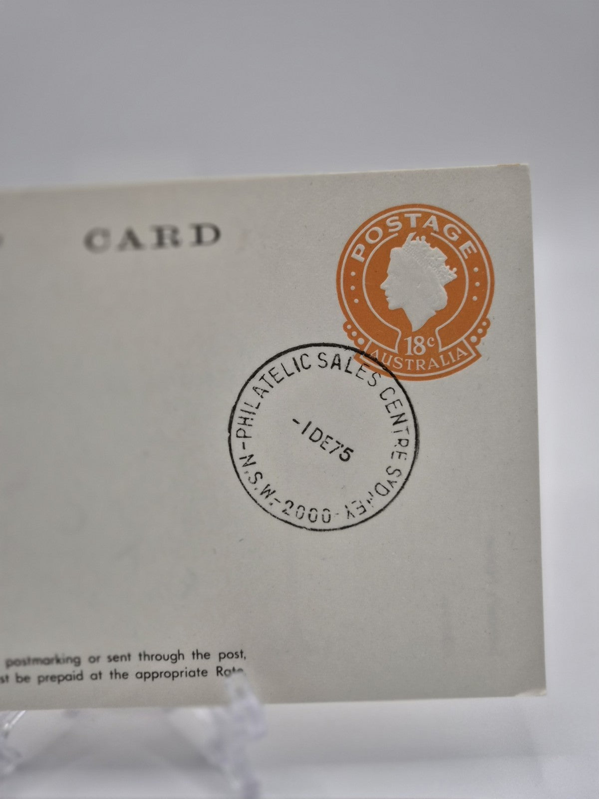 1975 Centenary of First Post Card - 18 cents embossed QEII - Syd NSW 2000