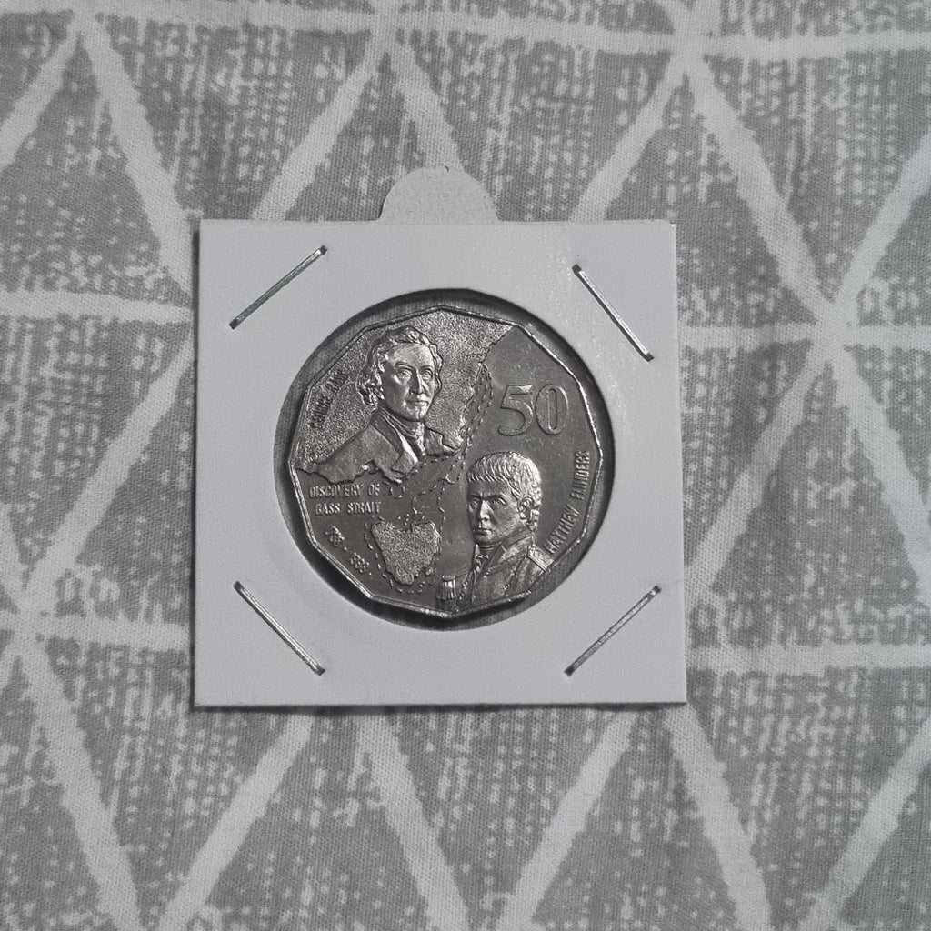 1998 UNC Bass & Flinders 50 Cent Coin In 2x2 Holder 