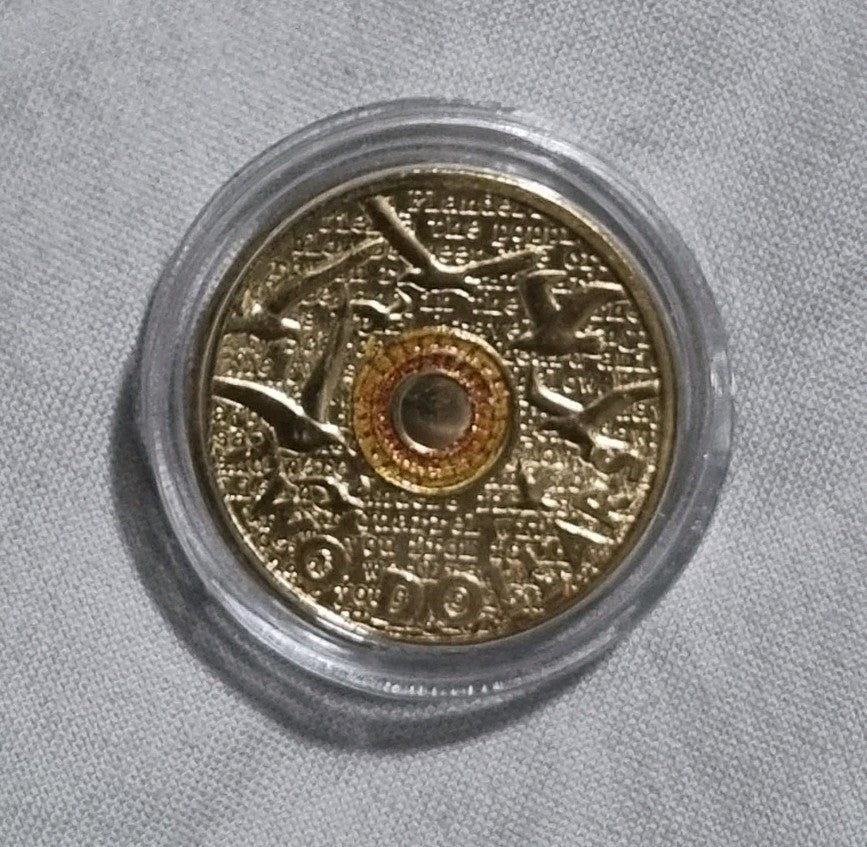 2015 UNC $2 Orange Remembrance Flanders Field Two Dollar Coin In Capsule 
