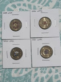 4 x Uncirculated Two Dollar Coloured Coins - $2 UNC in 2x2