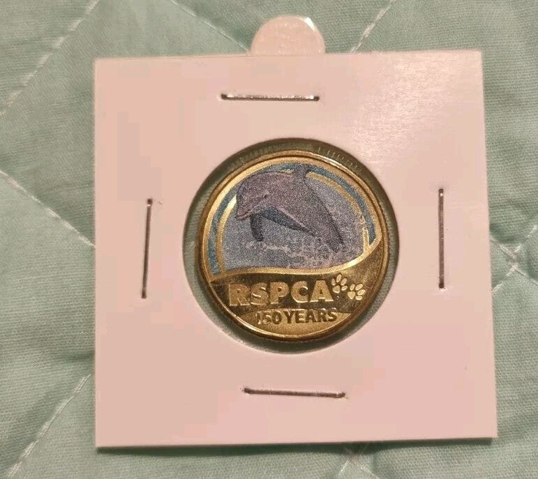 2021 $1 150th anniversary of the RSPCA Australia Dolphin Coloured Coin