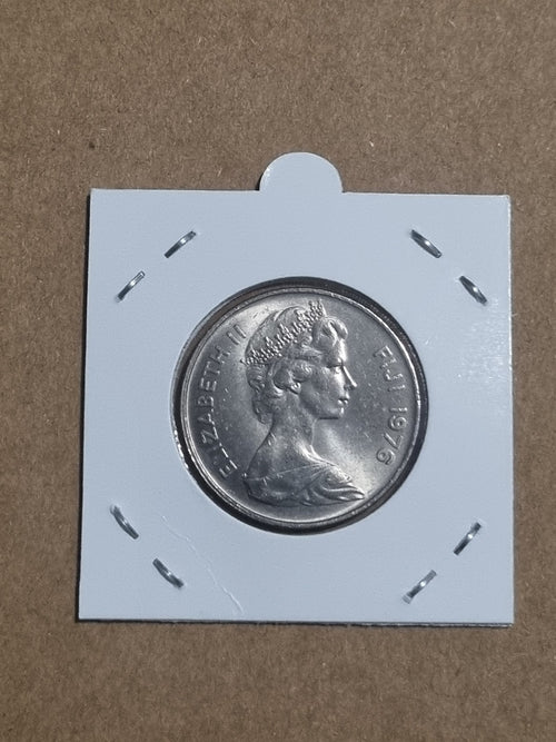 1976 20 Cents Fiji Uncirculated Coin In Capsule 
