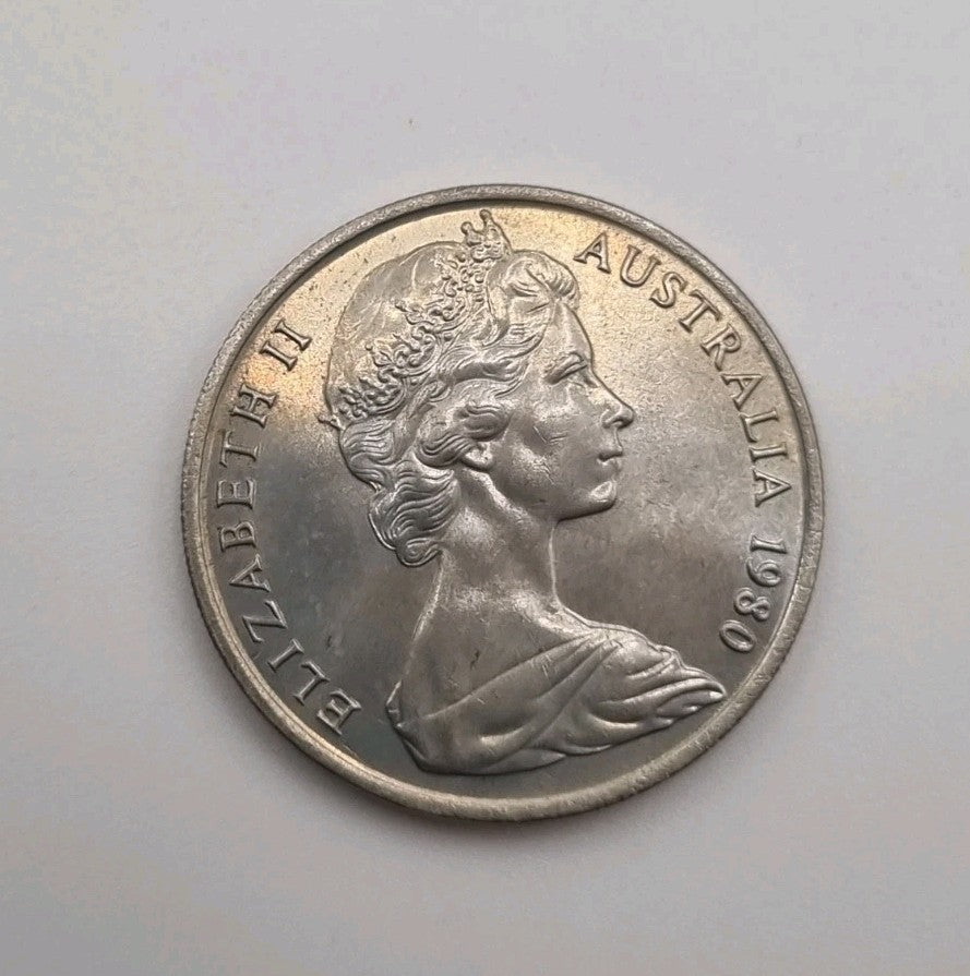 1980 10 Cent UNC Coin Australian Ten Cents In 2x2 Holder 