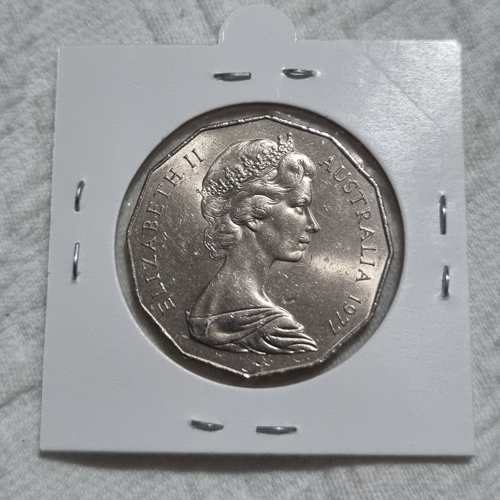 1977 aUNC Silver Jubilee 50 cent coin- Extremely Shiny 
